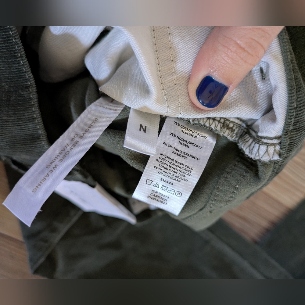 Loft High Waist Skinny Denim Corduroy Forest Green Women's Jeans 27 4 NWT - Picture 6 of 6